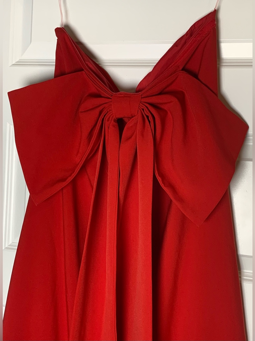Peppermayo Red Bow Back Maxi Evening Gown Formal Holiday Wedding Guest Size 10 - Picture 6 of 12